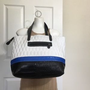 Quilted PVC Tri-Colored Tote